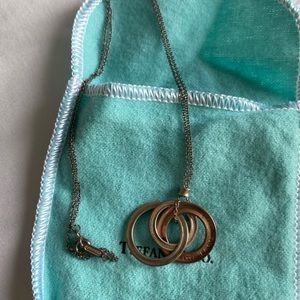 Tiffany & Co. 1837 Interlocking Circles Rubedo & Silver Pendant Necklace